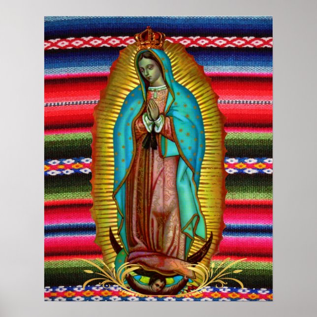 Poster Nossa Senhora de Guadalupe Virgem Maria Zarape Cat (Frente)