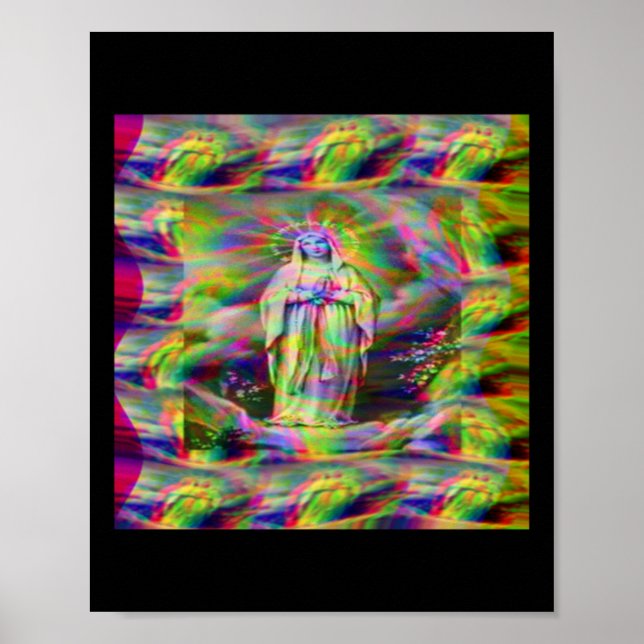 Poster Nossa Senhora de Lourdes Sticker (Frente)