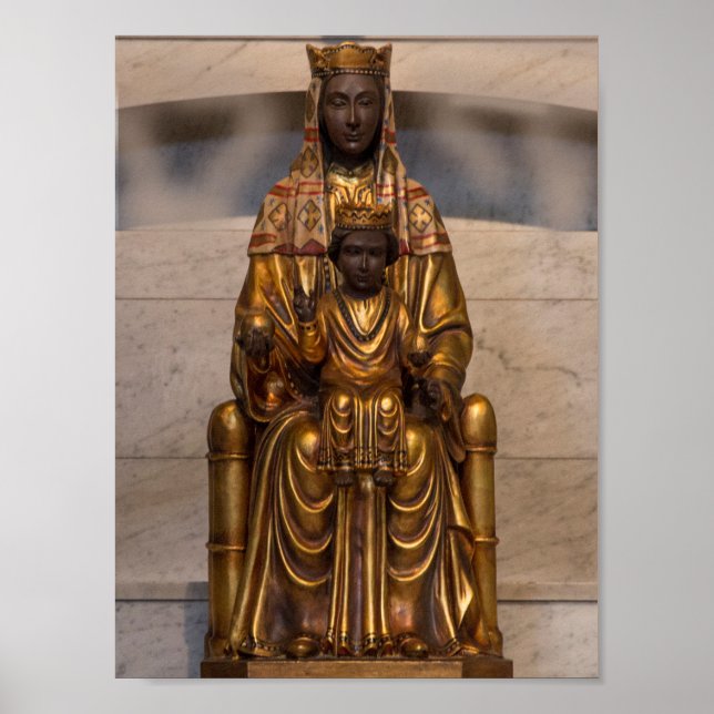 Poster Nossa Senhora de Montserrat Madona Negra Virgem Ma (Frente)
