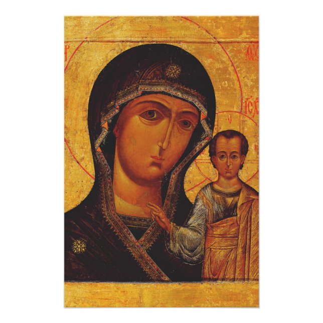 Pôster Nossa Senhora do Ícone Ortodoxo de Kazan (Frente)