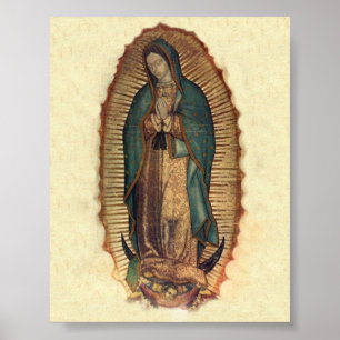 Poster Nossa senhora do original do vintage de Guadalupe