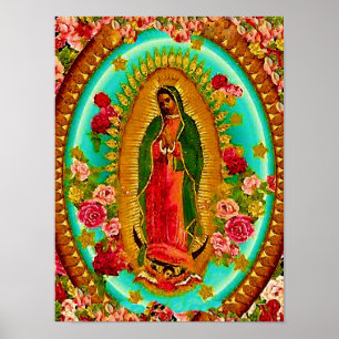 Pôster Nossa Senhora Guadalupe Santo Virgem Mexicana Mari