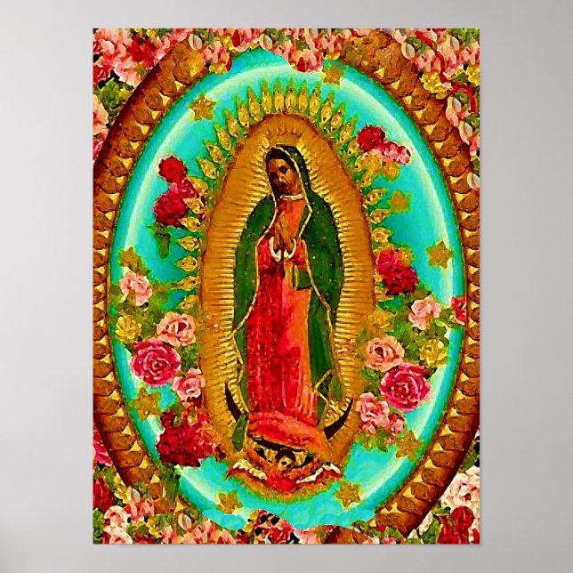 Pôster Nossa Senhora Guadalupe Virgem Santo Mexicana Mari (Frente)