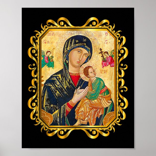 Poster Nossa Senhora Perpétua Ajuda Abençoou A Mãe Mary C (Frente)