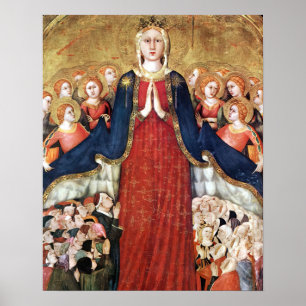 Poster Nossa Senhora Virgem Compaixão Maria sob seu manto
