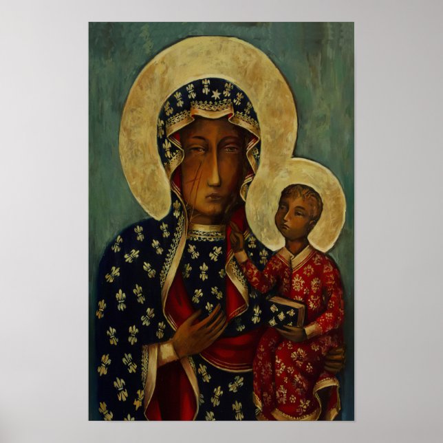 Poster Nossa Senhora Virgem Maria Negra Madona de Czestoc (Frente)