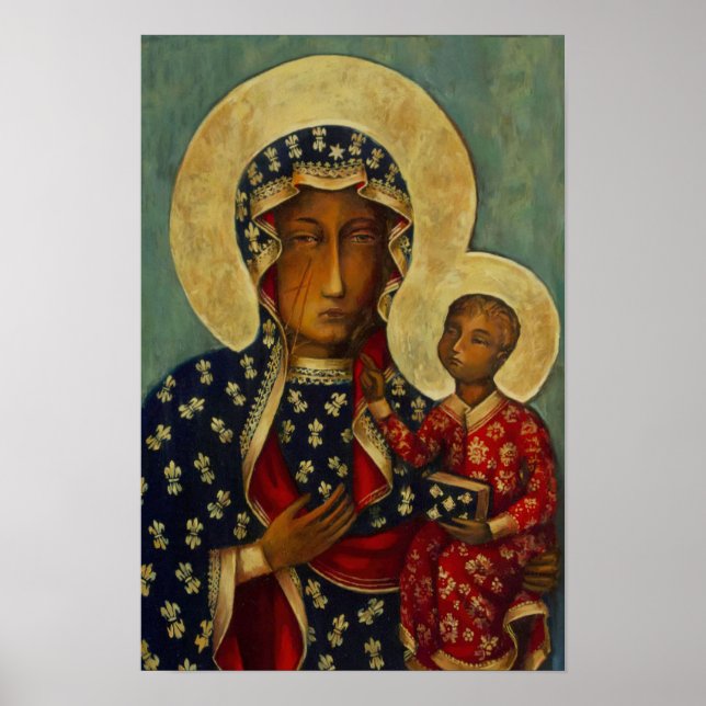 Poster Nossa Senhora Virgem Maria Negra Madona de Czestoc (Frente)