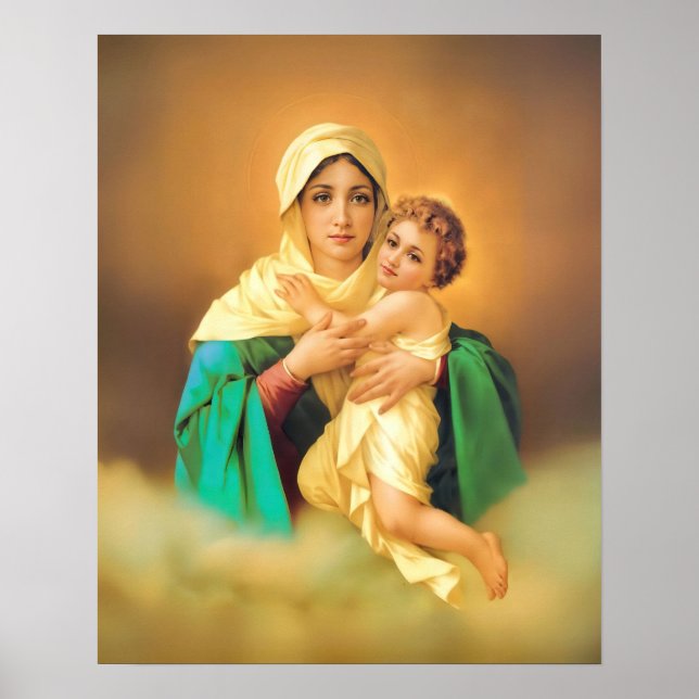 Poster Nossa Senhora Virgem Maria Refúgio Pecadores Catól (Frente)
