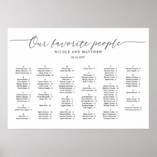 Poster Nossas Pessoas Favoritas Assentos de Casamento em