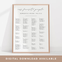 Poster Nossas Pessoas Favoritas | Gráfico de assentos alf