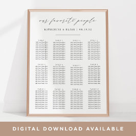 Poster Nossas Pessoas Favoritas | Organograma De Casament