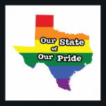 Poster Nosso Estado de Orgulho | Texas<br><div class="desc">Este trabalho de arte colorido mostra o estado do Texas criado de um arco-íris.</div>