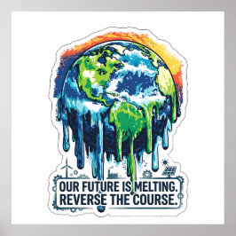 Poster Nosso Futuro está Derretendo | Conscientização sob
