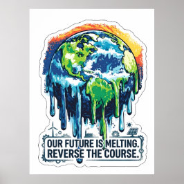 Poster Nosso Futuro está Derretendo | Conscientização sob