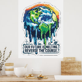 Poster Nosso Futuro está Derretendo | Conscientização sob
