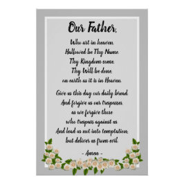 Pôster Nosso Pai Prayer Matthew 6:9-13 Poster