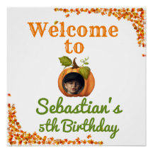 Nosso Pequeno Aniversário de Foto de Abóbora