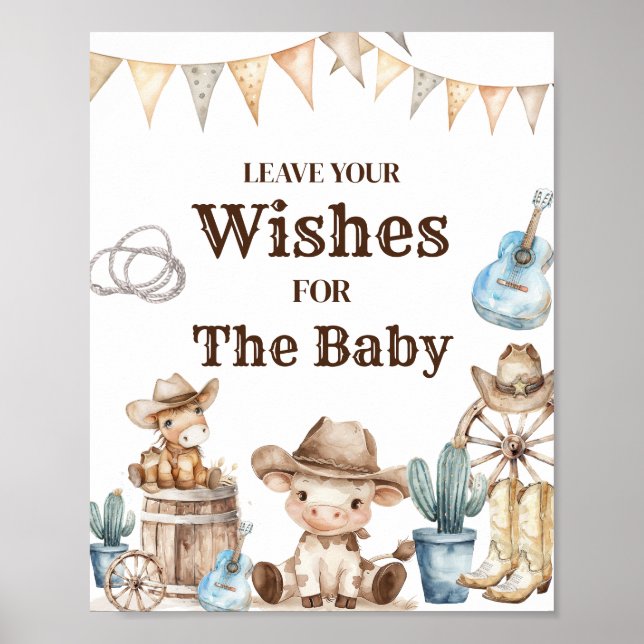 Poster Nosso Pequeno Cowboy Wild West Baby Quer Bebê (Frente)