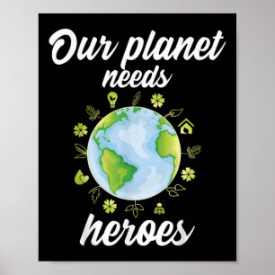 Poster Nosso planeta precisa de proteção ambiental para h