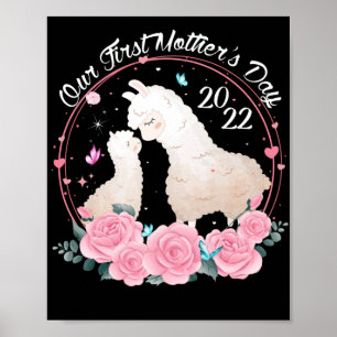 Poster Nosso Primeiro Dia das Mães 2022 Llama Combinando