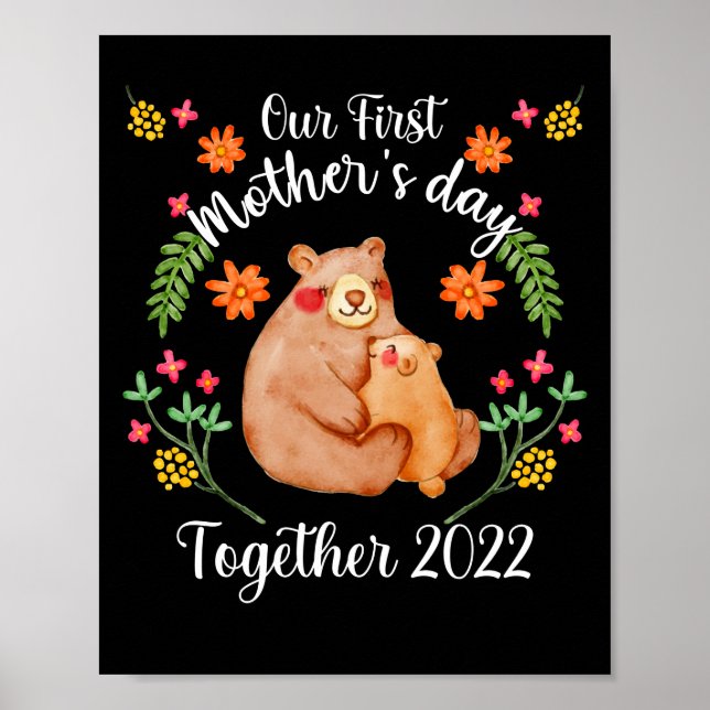 Poster Nosso Primeiro Dia de as mães Junto Com O Urso De  (Frente)