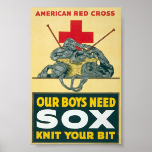 Pôster Nosso sox da necessidade dos meninos - faça malha