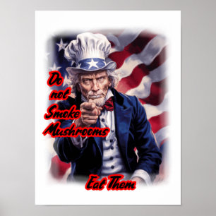 Poster Nosso Tio Sam Branco Vermelho Azul dá conselhos so