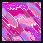 Poster Nostalgia Pop Art em Magenta<br><div class="desc">Arte de abstrato em alfinetes e púrpuras com marcas e sotaques expressivos.</div>