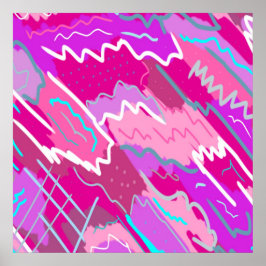 Poster Nostalgia Pop Art em Magenta