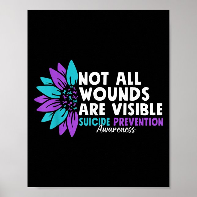 Poster Not All Wounds Are Visible Suicide Awareness Menta (Frente)