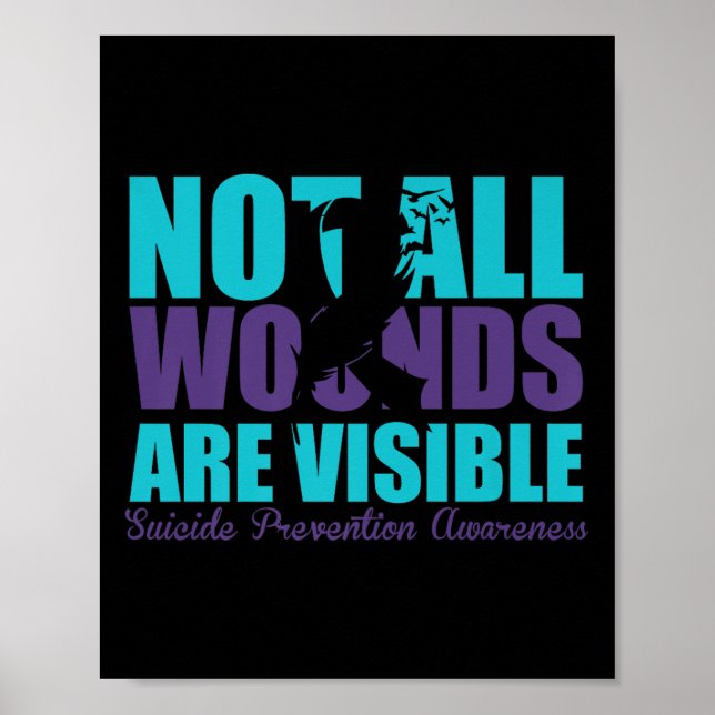 Poster Not All Wounds Are Visible Suicide Prevention Awar (Frente)