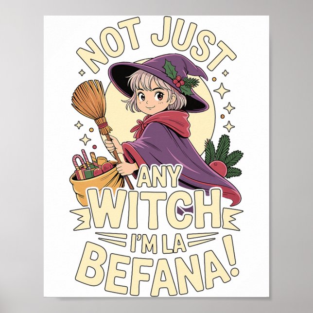 Poster “not Just Any Witch, I’m La Befana” Funny Italian  (Frente)