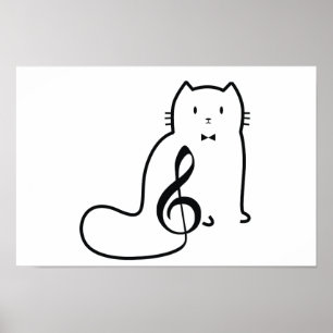 POSTER NOTA DE GATO E MÚSICA