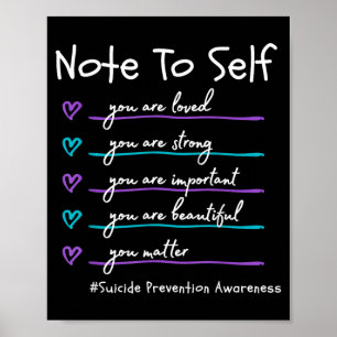 Poster Nota Para Si Mesmo Conscientização Prevenção Suicí