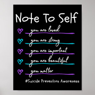 Poster Nota para si mesmo prevenção de metter apoio à con