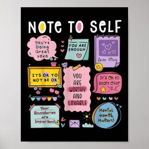 Poster Nota Para Si Mesmo Psicólogo Conscientização Sobre