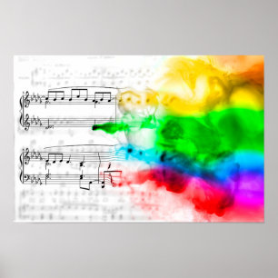 Poster Notas da música do arco-íris