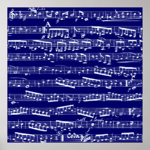 Poster Notas da música dos azuis marinhos