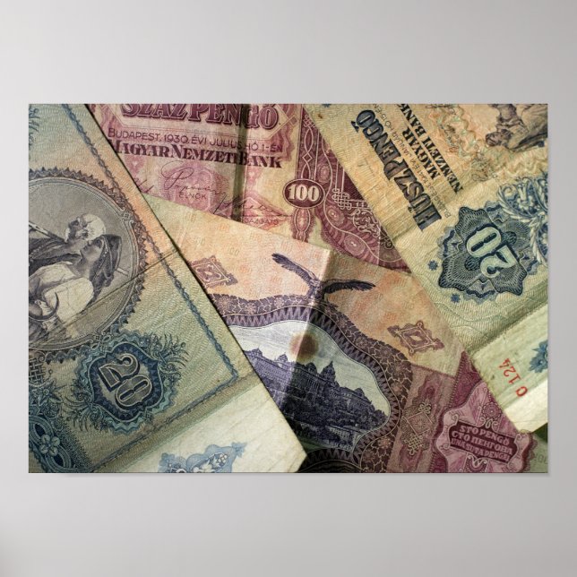 Pôster Notas de Banco Vintage (Frente)