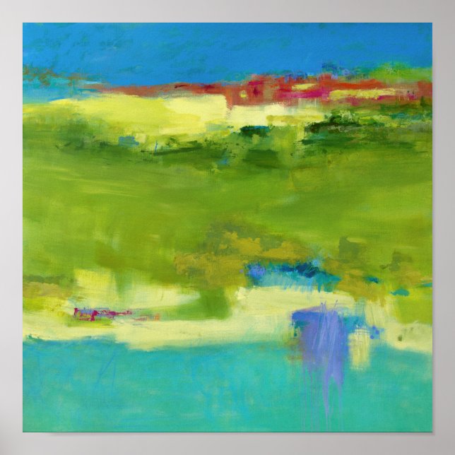 Poster Notas de campo - Arte verde Abstrato (Frente)