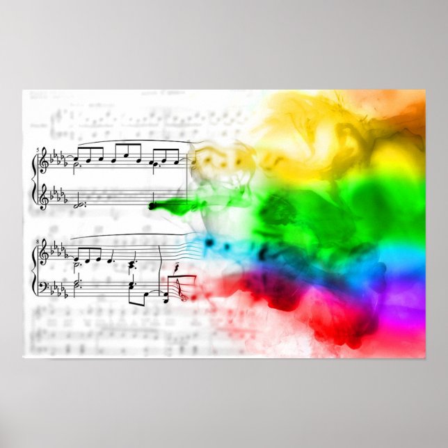 Poster Notas de Música do Rainbow (Frente)
