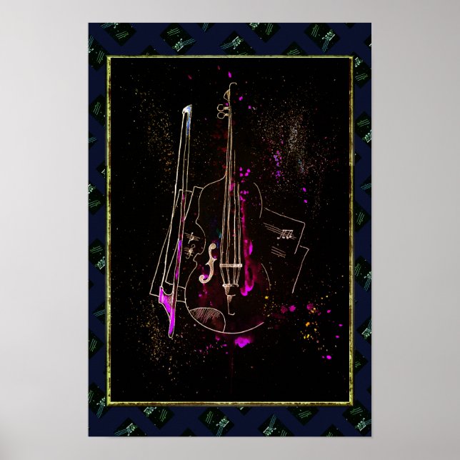 Poster Notas De Música E Bass Duplo (Frente)