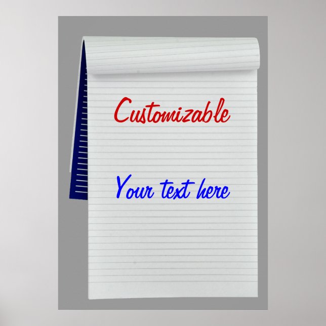 Poster Notas do notebook personalizáveis (Frente)