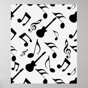 Poster Notas Musicais - Design de Partitura