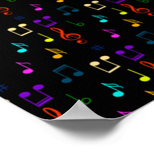 Poster Notas Musicais Presentes para Músicos Amantes de A