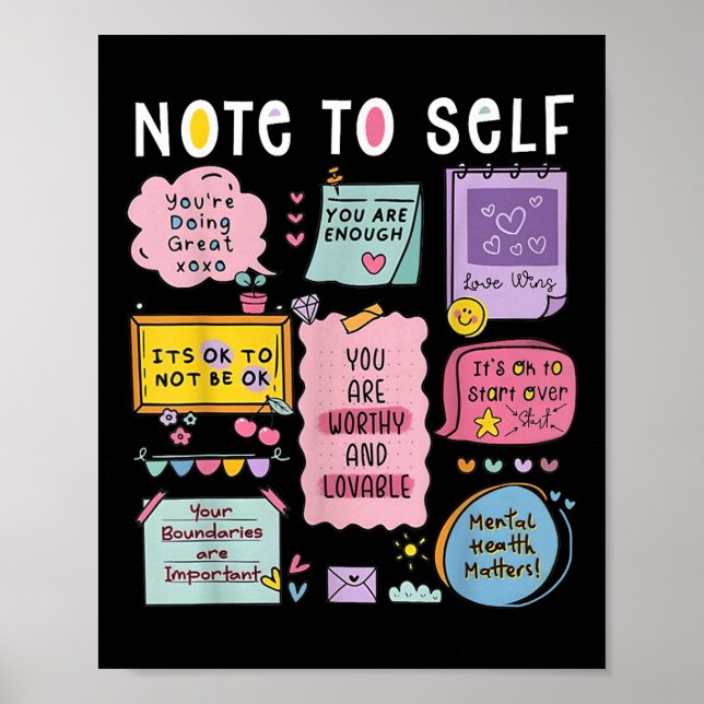 Poster Note To Self Psychologist Mental Health Awareness  (Frente)