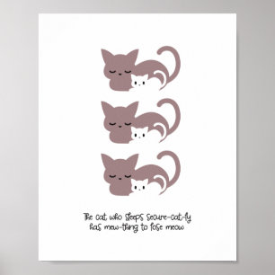 Poster Notepad de Gato Dormindo Engraçado e Arte I