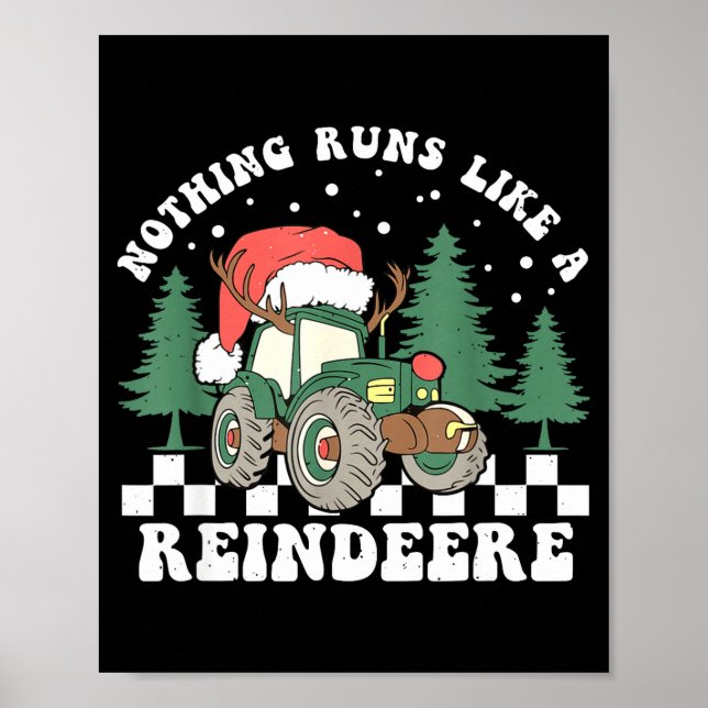 Poster Nothing Runs Like A Reindeer Funny Christmas Famil (Frente)