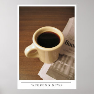Poster Notícia do fim de semana - envie a arte do café