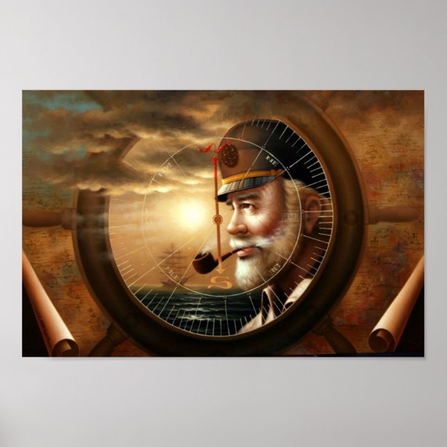 Pôster NOTÍCIAS e Mapa do Capitão (Capitão do Mar) (Frente)